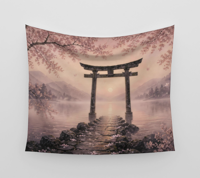 Torii Gate at Dawn — Wall Tapestry