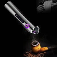 Electric Metal Lighters Smoking Windproof Dual Plasma Rechargeable USB Lighter 1