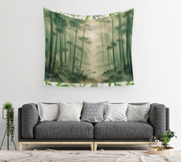 Bamboo Forest Morning Mist — Wall Tapestry 3