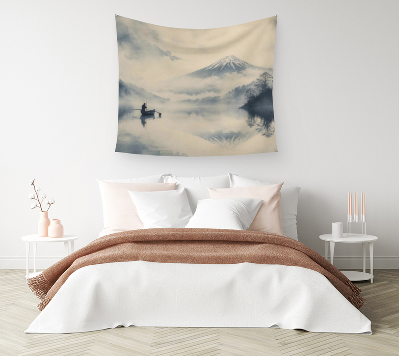 Fisherman Still Water — Wall Tapestry back