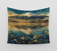 Koi Beneath Mount Fuji — Wall Tapestry 3
