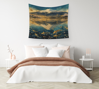 Koi Beneath Mount Fuji — Wall Tapestry 1