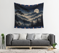 Moon Over Pine Mountains — Wall Tapestry 3