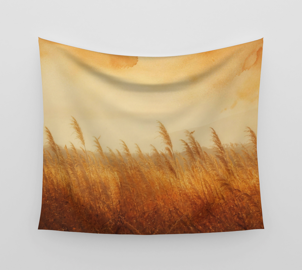 Golden Reed at Dusk — Wall Tapestry