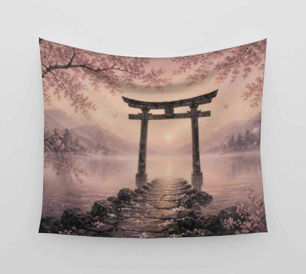 Torii Gate at Dawn — Wall Tapestry