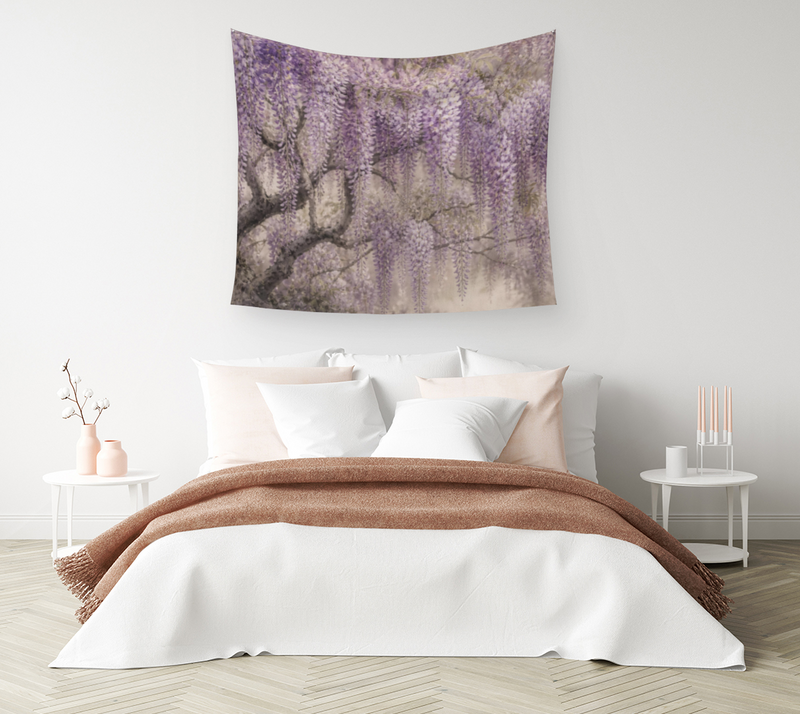 Wisteria in Full Bloom — Wall Tapestry back