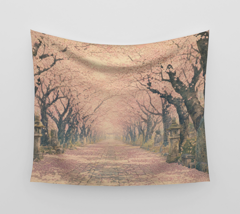 Sakura Avenue — Wall Tapestry
